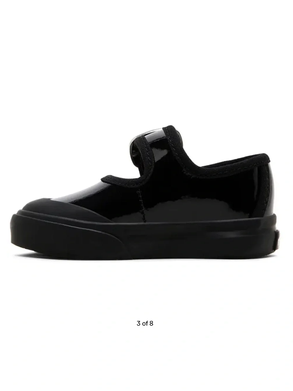 Vans Mary Jane Buckle Toddler Gothic Shine Black Patent Shoes